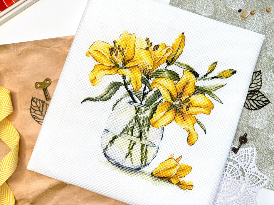 Yellow Lilies - PDF Cross Stitch Pattern