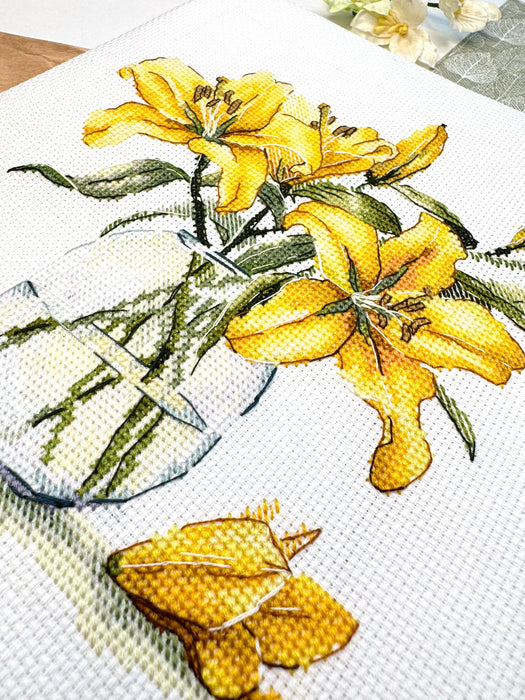 Yellow Lilies - PDF Cross Stitch Pattern