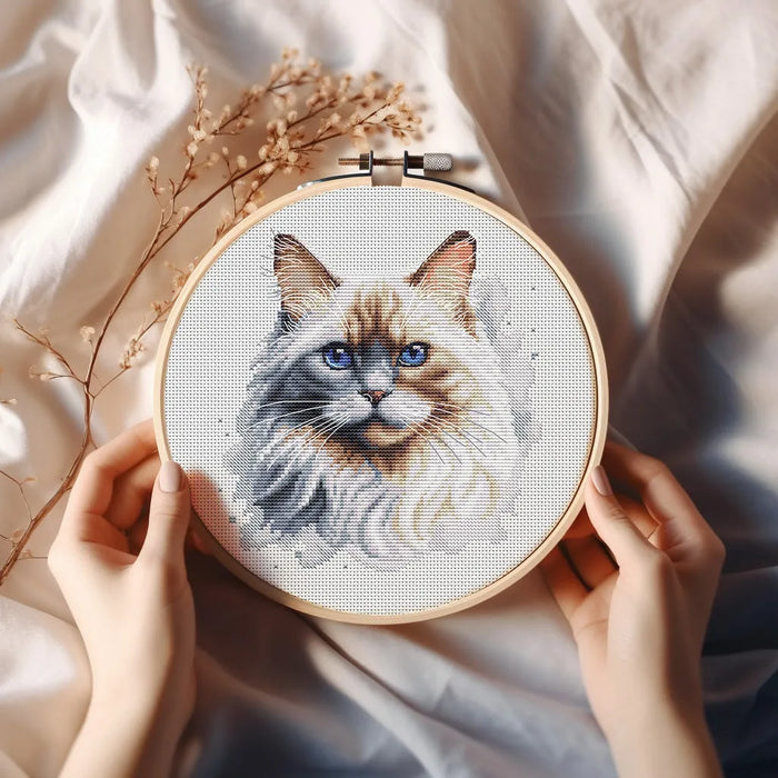 Watercolor Ragdoll - PDF Cross Stitch Pattern