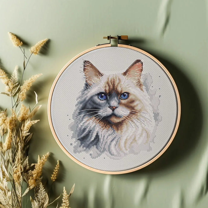 Watercolor Ragdoll - PDF Cross Stitch Pattern