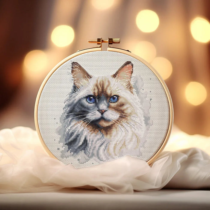 Watercolor Ragdoll - PDF Cross Stitch Pattern