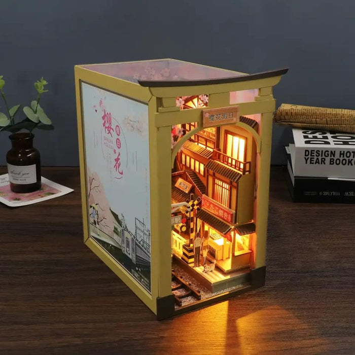 Book Nook Wizardi Miniature - Sakura-Inspired Roombox Kit