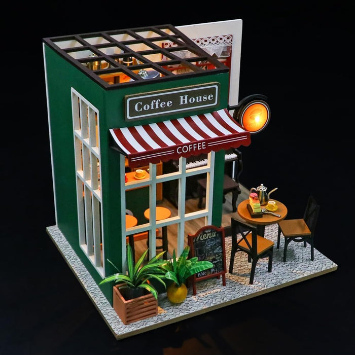 Miniature Wizardi Roombox Kit - Coffee Shop Dollhouse Kit