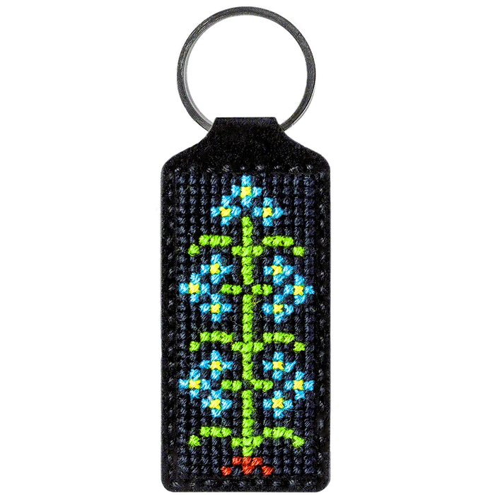 Flower Key Chain Cross-stitch kit on artificial leather FLHL-024