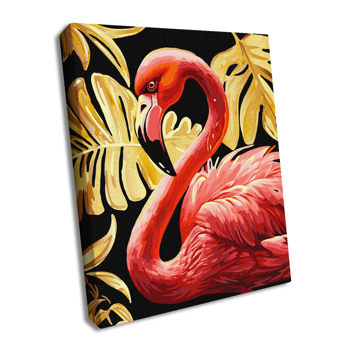 Painting by Numbers kit Graceful flamingo with extra metallic paints  KHO6523