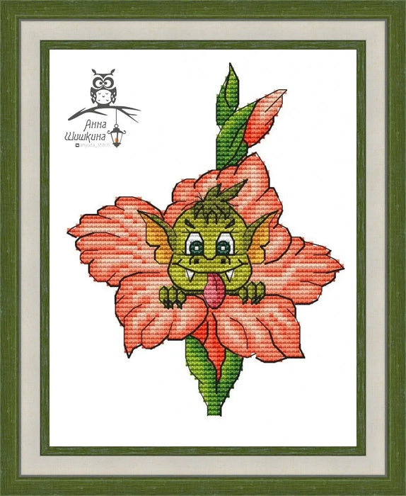 Little Dragon. In gladiolus - PDF Cross Stitch Pattern