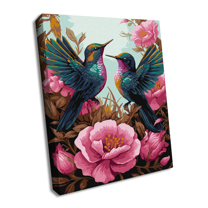 Painting by Numbers kit Sophisticated hummingbirds with extra metallic paints KHO6566