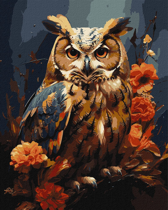 Painting by Numbers kit Forest Owl with extra metallic paints KHO6583