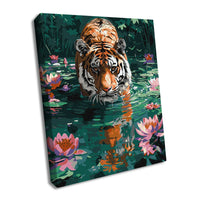 Painting by Numbers kit A tiger on the hunt KHO6614