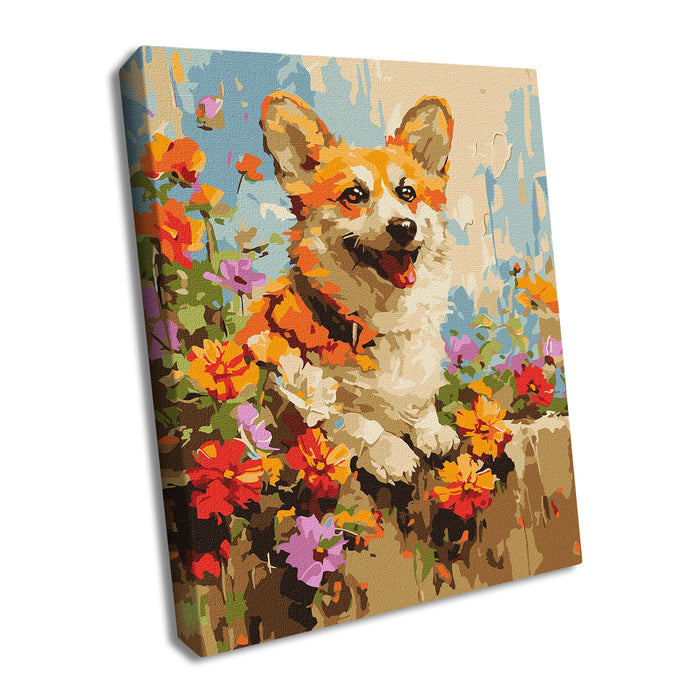 Painting by Numbers kit A corgi in flowers KHO6616