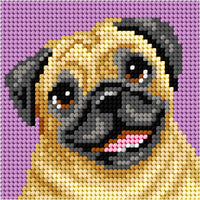 "My first embrodiery" kit. Needlepoint (half stitich) kit  "Pug-dog" 6769