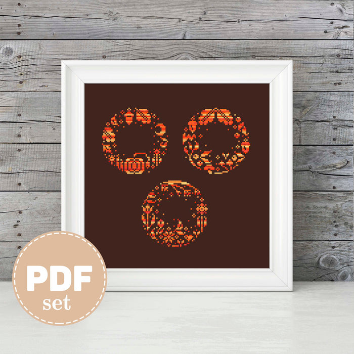 Autumn pumpkins - PDF Cross Stitch Pattern