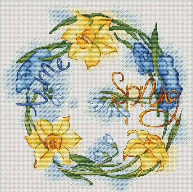 Spring Wreath - PDF Cross Stitch Pattern