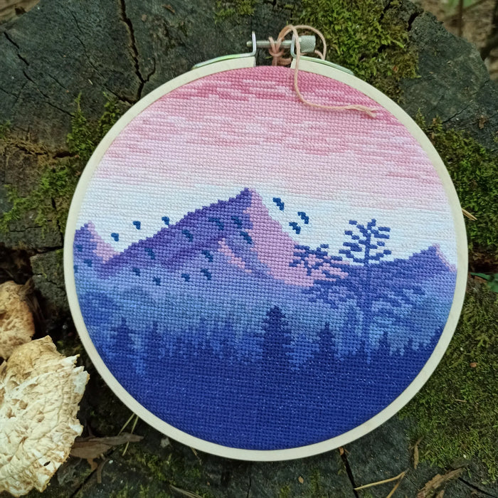 Round Landscapes. Landscape 12 - PDF Cross Stitch Pattern