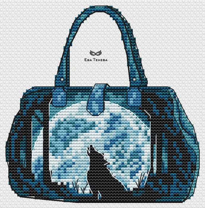 Howling at the moon - PDF Cross Stitch Pattern