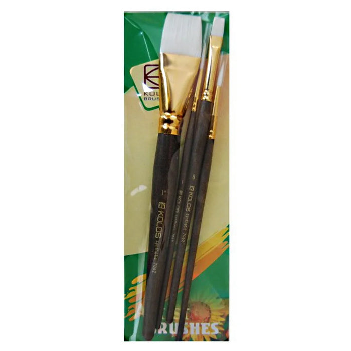 Kolos Set of paint brushes 7062. Synthetic Round/Flat. 2/2pc.