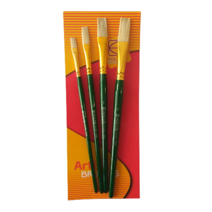 Kolos Set of paint brushes 7066. Bristle Flat. 4pc.