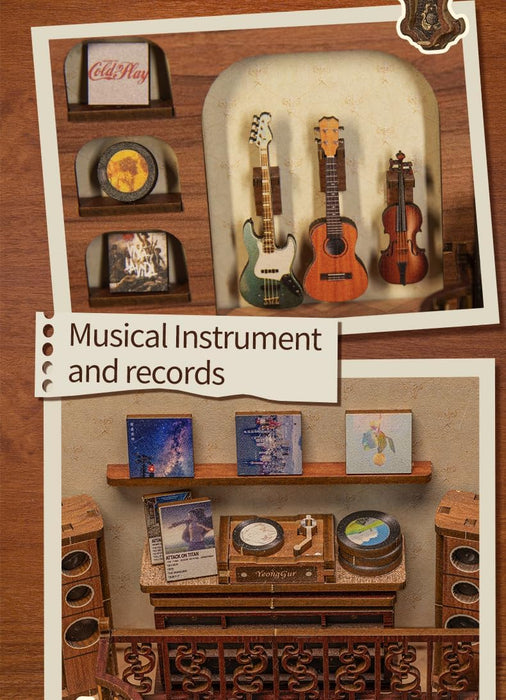 Book Nook Wizardi Miniature - The Secret Rhythm Roombox Kit