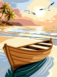 Needlepoint canvas for halfstitch without yarn Canvas Boat MRCU722376 Margot de Paris Printed Tapestry Canvas