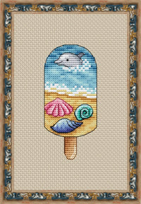 Ice Cream. Meeting with a dolphin - PDF Cross Stitch Pattern