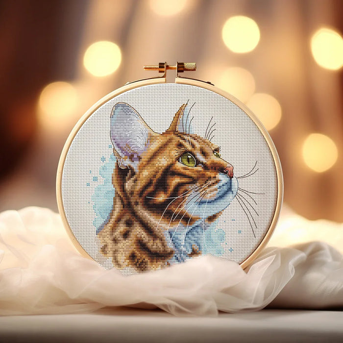 Bengal Cat Comb - PDF Cross Stitch Pattern