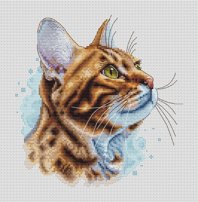 Bengal Cat Comb - PDF Cross Stitch Pattern