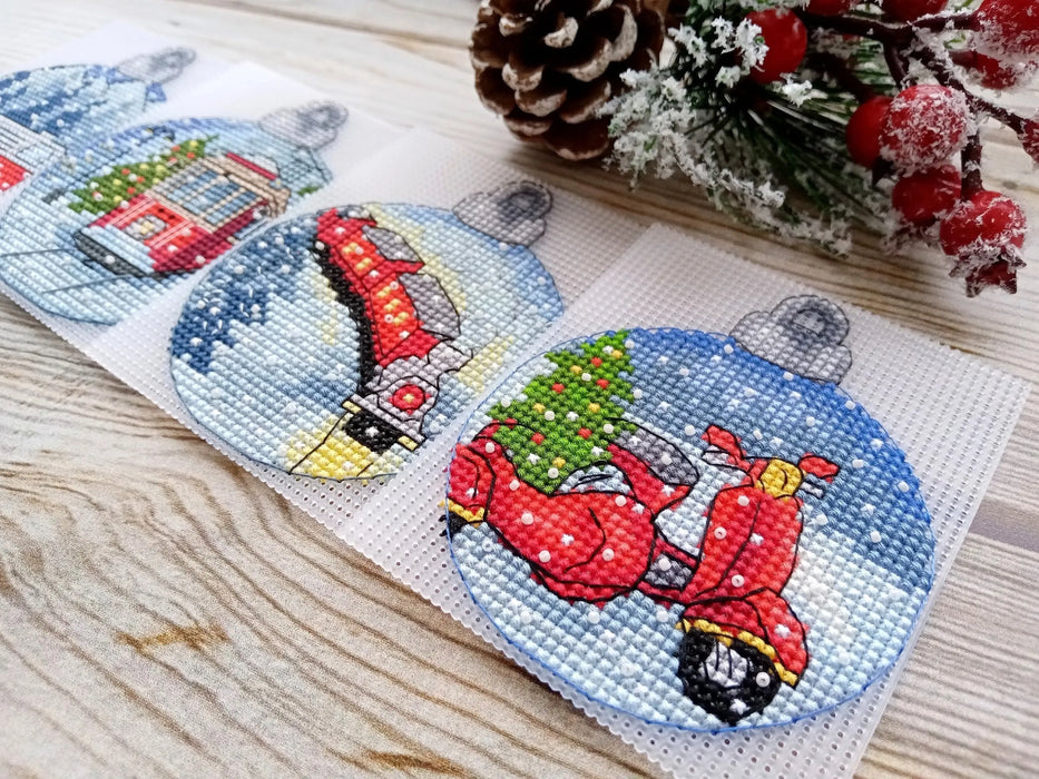 Christmas Ball. Moped - PDF Cross Stitch Pattern