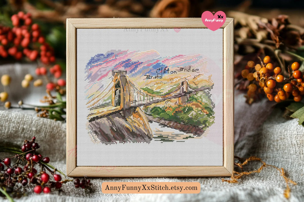 Clifton Suspension Bridge - PDF Cross Stitch Pattern