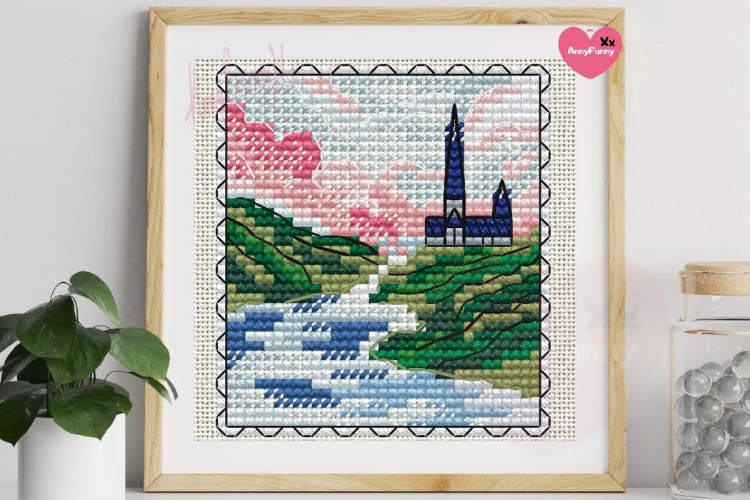 Stamp. Castle - PDF Cross Stitch Pattern