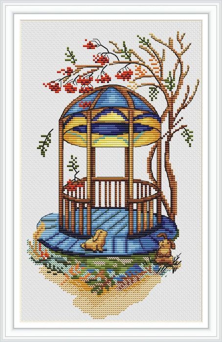 Autumn Gazebo - PDF Cross Stitch Pattern