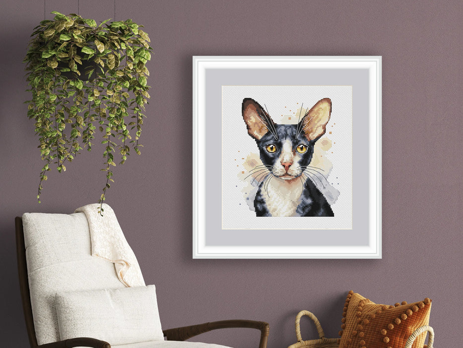 Cornish Rex Cat Comb - PDF Cross Stitch Pattern