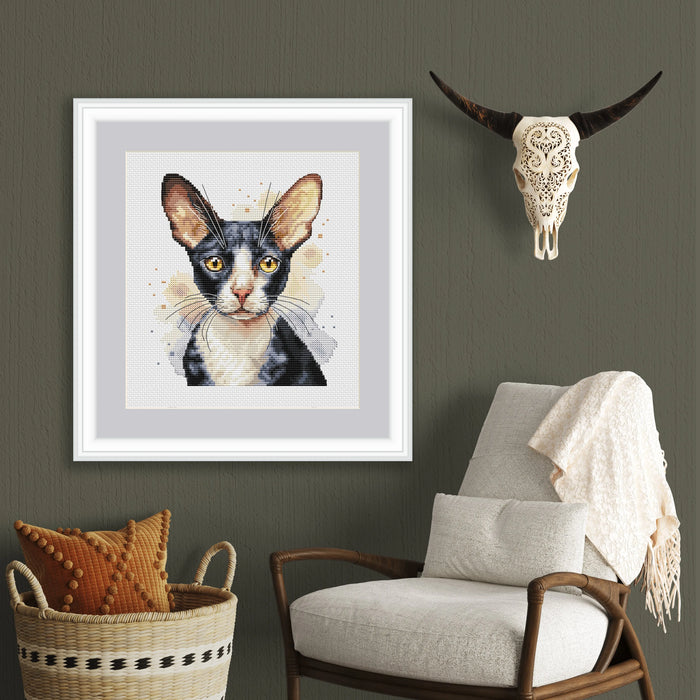 Cornish Rex Cat Comb - PDF Cross Stitch Pattern