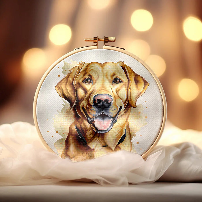 Yellow Labrador Comb - PDF Cross Stitch Pattern