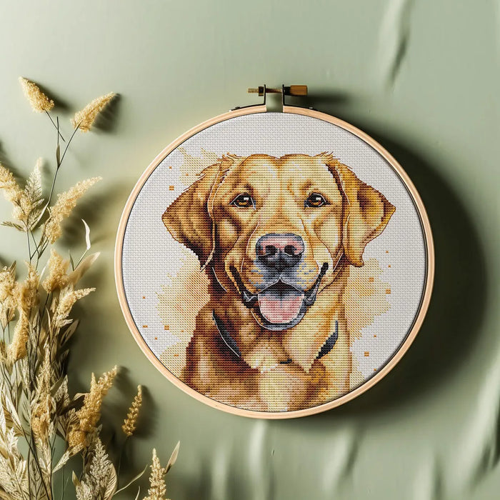 Yellow Labrador Comb - PDF Cross Stitch Pattern