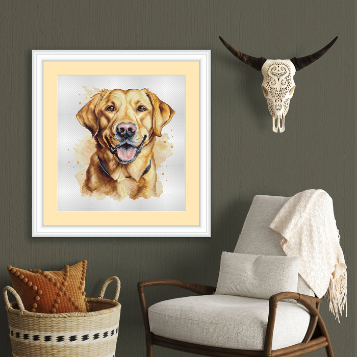 Yellow Labrador Comb - PDF Cross Stitch Pattern