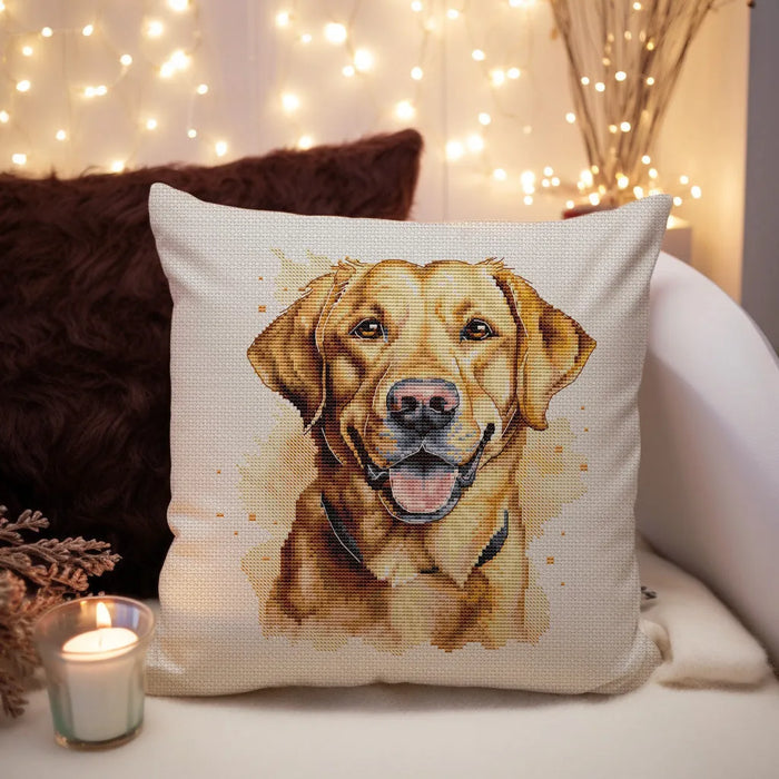 Yellow Labrador Comb - PDF Cross Stitch Pattern