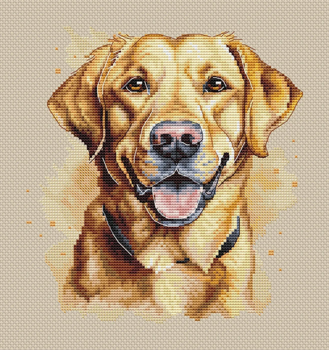 Yellow Labrador Comb - PDF Cross Stitch Pattern