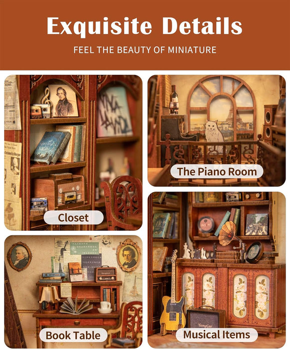 Book Nook Wizardi Miniature - The Secret Rhythm Roombox Kit