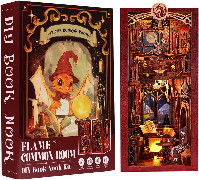 Book Nook Wizardi Miniature - Flame Common Room Roombox Kit