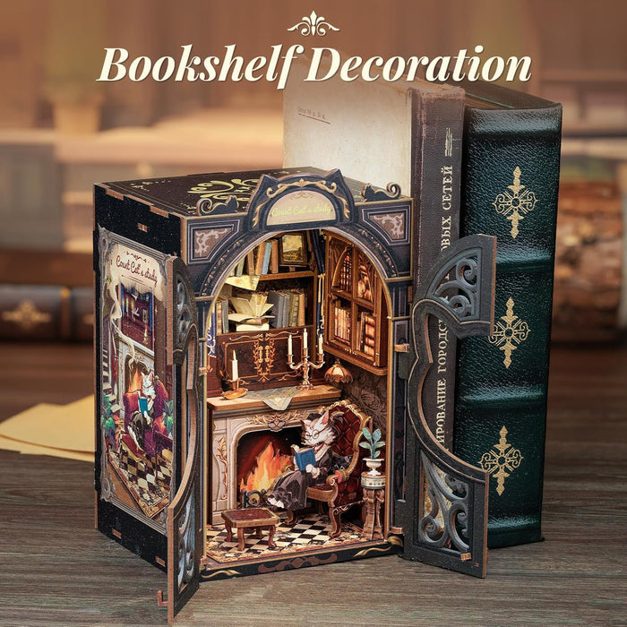 Book Nook Wizardi Miniature - Count Cat's Study Roombox Kit