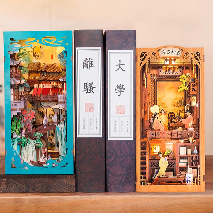 Book Nook Wizardi Miniature - Chinese Bookstore Roombox Kit