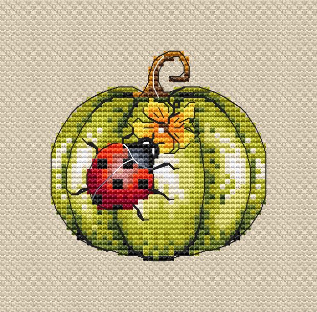 Pumpkin. Ladybug - PDF Cross Stitch Pattern