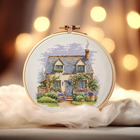 Blue Roof Cottage - PDF Cross Stitch Pattern