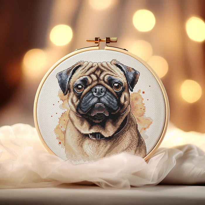 Beige Pug - PDF Cross Stitch Pattern