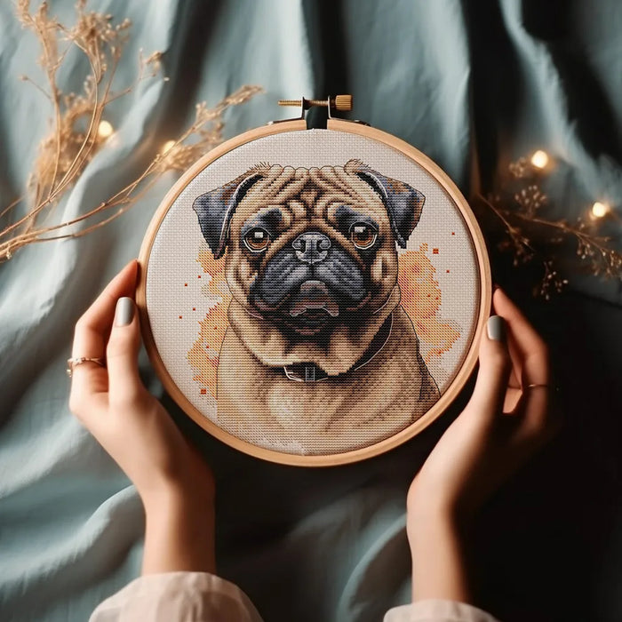 Beige Pug - PDF Cross Stitch Pattern