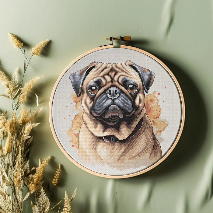 Beige Pug - PDF Cross Stitch Pattern