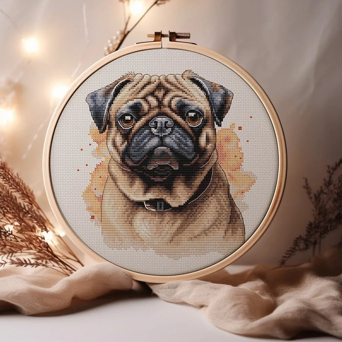 Beige Pug - PDF Cross Stitch Pattern