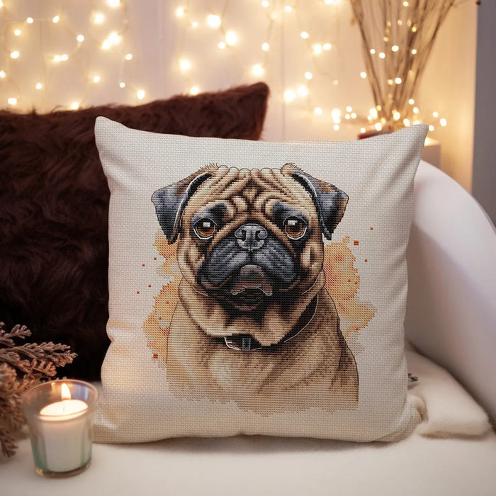 Beige Pug - PDF Cross Stitch Pattern