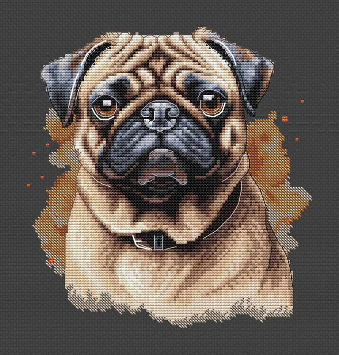 Beige Pug - PDF Cross Stitch Pattern