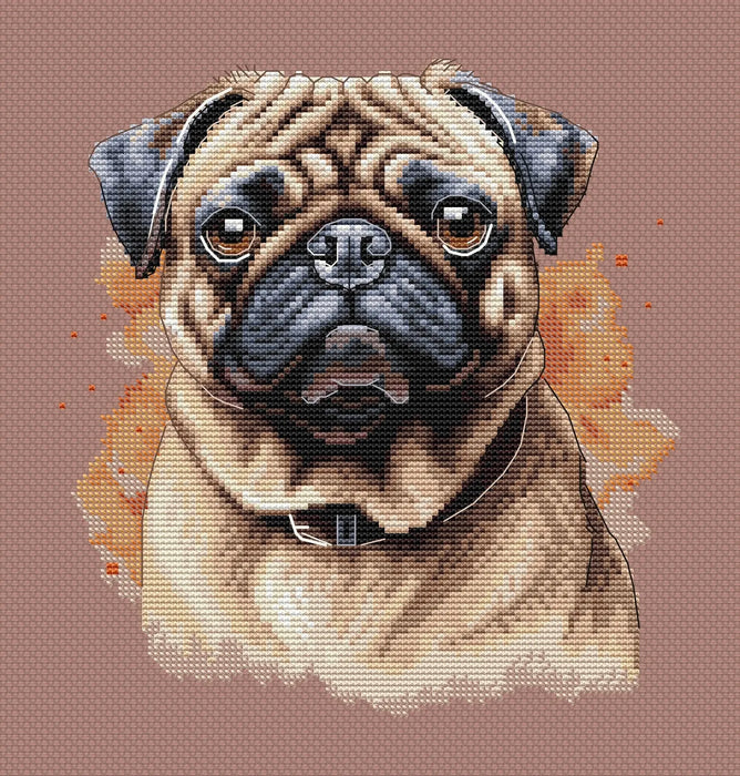 Beige Pug - PDF Cross Stitch Pattern